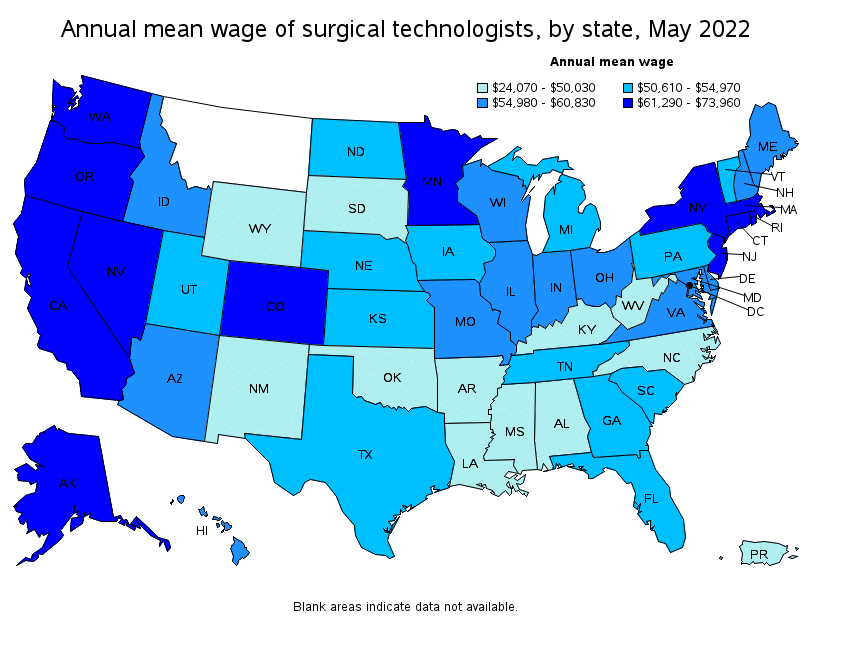 Source: Bureau of Labor Statistics, May 2022. https://www.bls.gov/oes/current/oes292055.htm